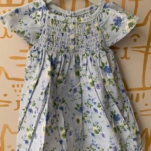 Mud Pie Blue Floral Smocked Dress NWT 6-9 months